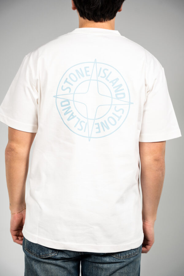 Stone Island – Compas Backprint T-shirt white tweede afbeelding