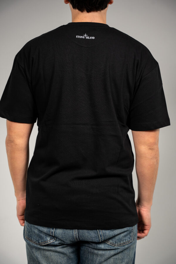 Stone Island – Blurry logo T-shirt Black tweede afbeelding