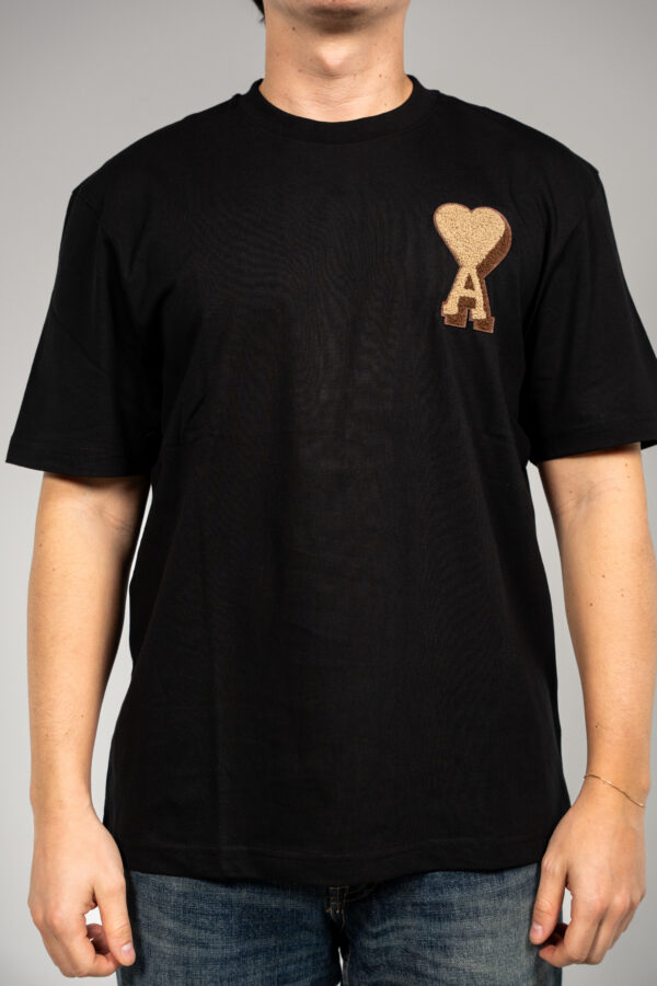 AMI – Brown Heart T-Shirt Black