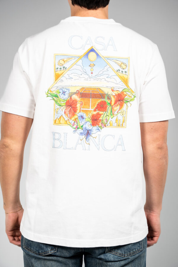 Casablanca – Tennis Court T-Shirt White tweede afbeelding