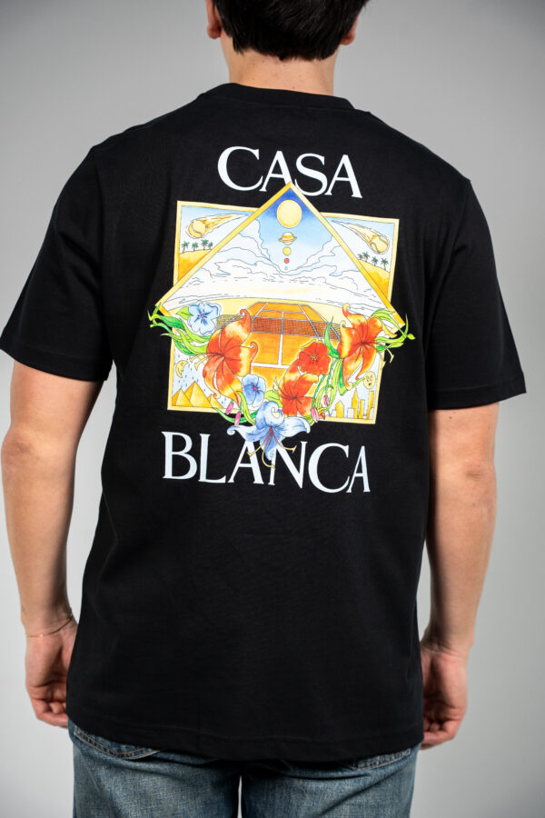 Casablanca – Tennis Court T-Shirt Black tweede afbeelding