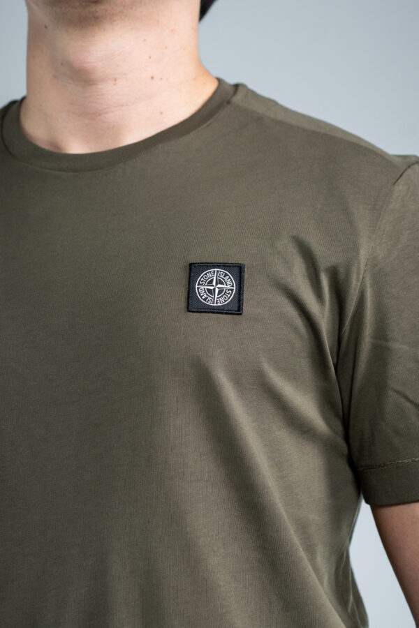 Stone Island – Basic T-Shirt Khaki tweede afbeelding