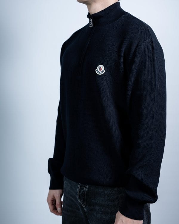 Moncler – Knitted Halfzip Sweater Black tweede afbeelding