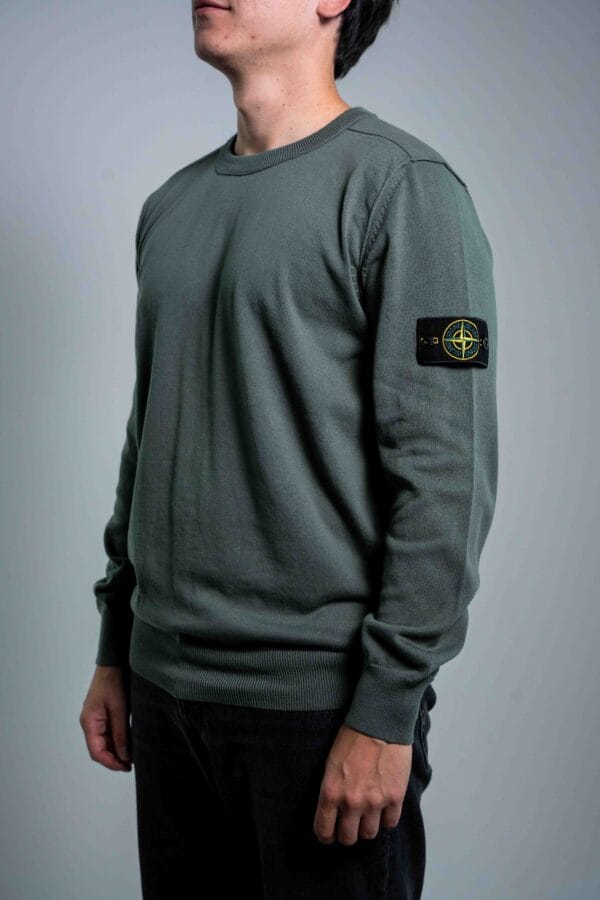 Stone Island – Fine Knit Pullover Green tweede afbeelding