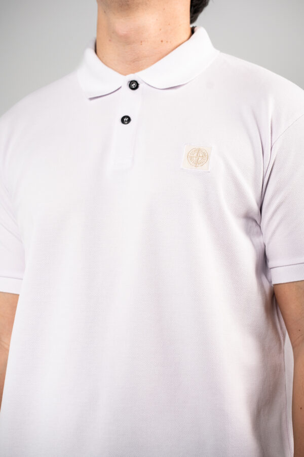 Stone Island – Ghost Polo T-shirt Lila White tweede afbeelding