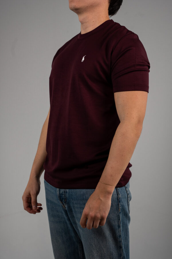 Ralph Lauren – Stretch Basic T-Shirt Bordeaux tweede afbeelding