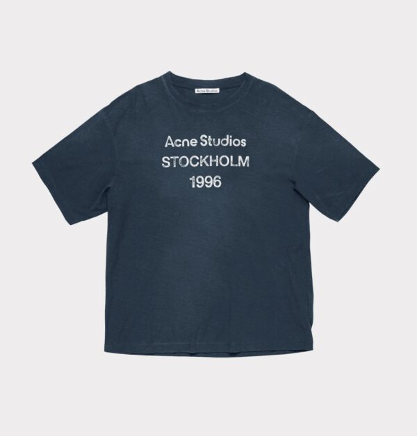 Acne Studios – Sprayed Logo T-shirt Navy Blue