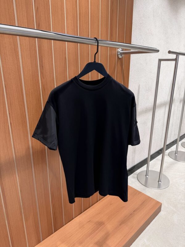 Prada – Nylon Sleeve Logo T-shirt Black
