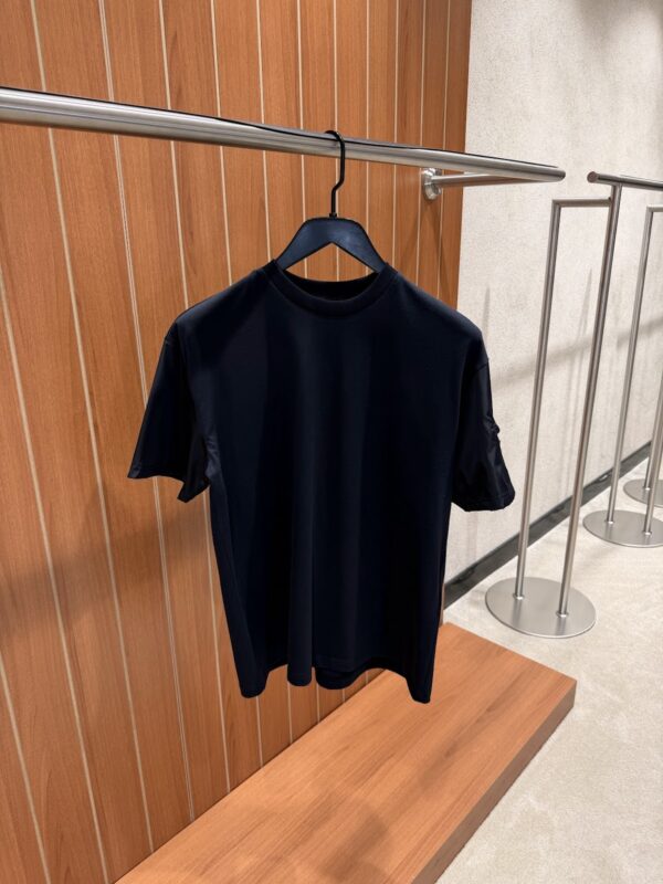 Prada – Nylon Sleeve Logo T-shirt Navy Blue