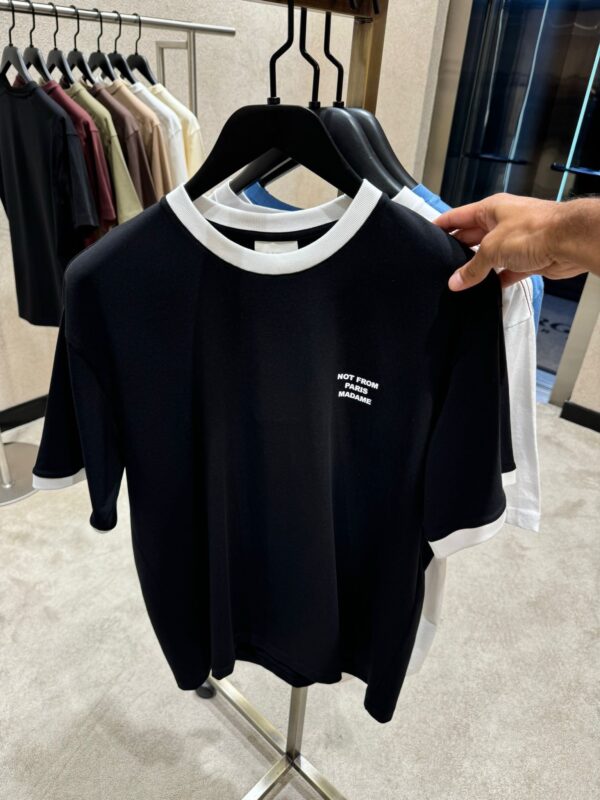 Drole De Monsieur – Contrasted Slogan T-shirt Black