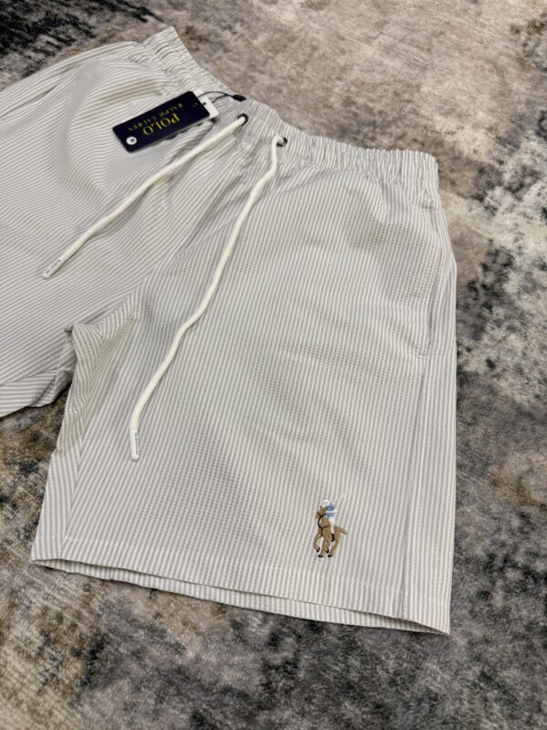 Ralph Lauren – Striped Swimshort White / Beige tweede afbeelding