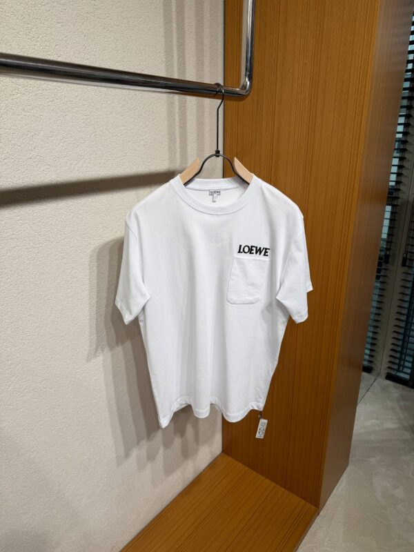 Loewe – White T-Shirt Embroidered Black Logo