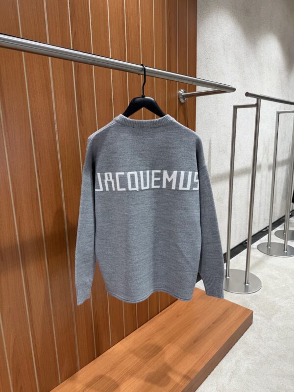 Jacquemus – Knitted Sweater Grey Melange tweede afbeelding