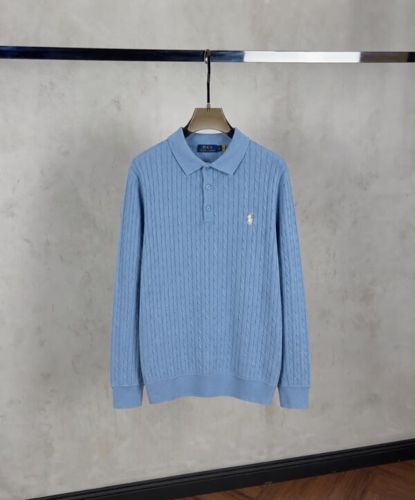 Ralph Lauren – Knitted Cable Longsleeve Polo Indigo