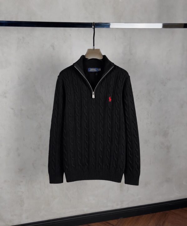 Ralph Lauren – Knitted Cable Halfzip Sweater Black