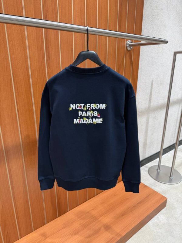 Drôle De Monsieur- Vine Slogan Sweater Navy Blue tweede afbeelding