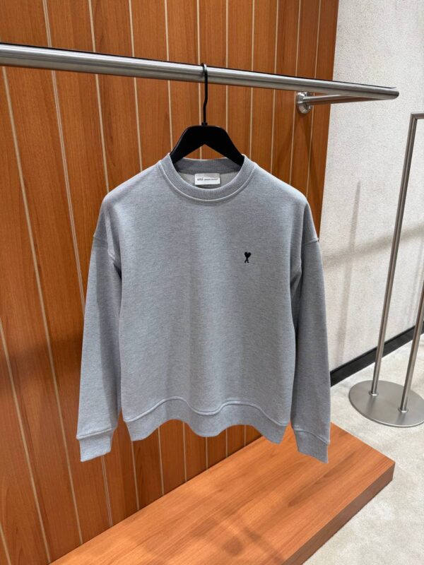 Ami – Sweater Grey Melange Black Logo